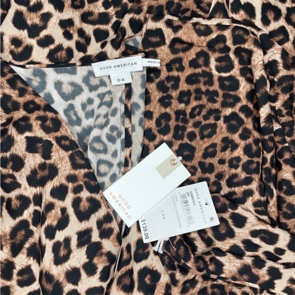 Good American Leopard Print Kimono Silhouette Coverup‎ Robe - Picture 4 of 5